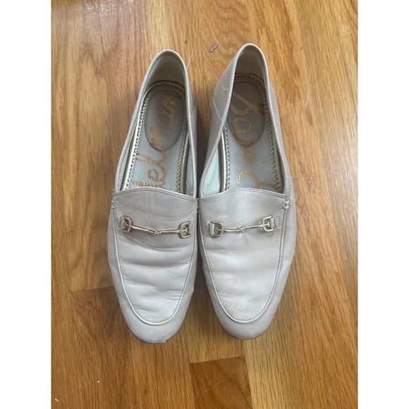Sam Edelman Shoes - Sam Edelman Loraine Bit Loafer Beige Leather Gold Horsebit Flats Shoes Mens 8.5M